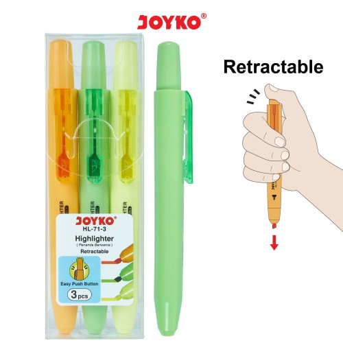 Highlighter Penanda Joyko HL-71-3 1 Set 3 Pcs Warna