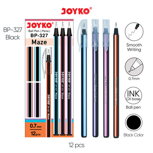 Ball Pen Pulpen Pena Joyko BP-327 Maze 0.7 mm 1 Box 12 Pcs