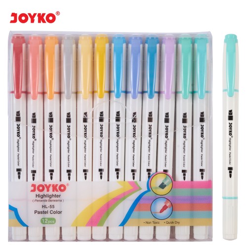 Highlighter Penanda Joyko HL-55 1 Set 12 Pcs 12 Warna