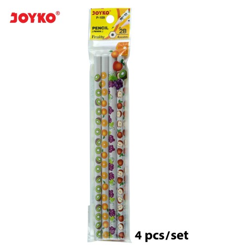 Pencil Pensil Joyko P-109 2B Fruity 1 Set 4 Pcs