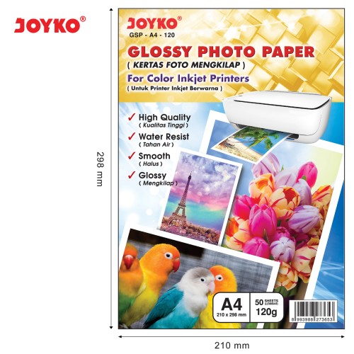 Glossy Photo Paper Kertas Foto Mengkilap GSP-A4-120 50 Sheets Lembar