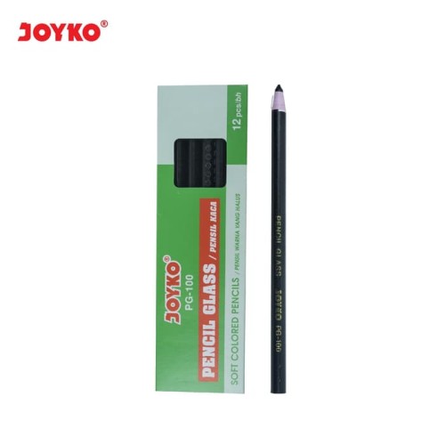 Pencil Glass Pensil Kaca Warna Hitam Joyko PG-100 Black 1 Box 12 Pcs