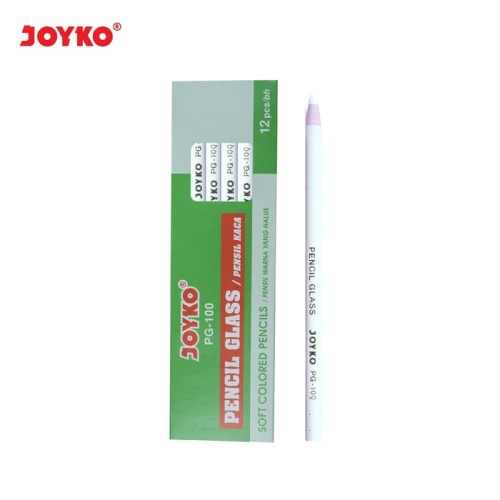 Pencil Glass Pensil Kaca Warna Putih Joyko PG-100 White 1 Box 12 Pcs