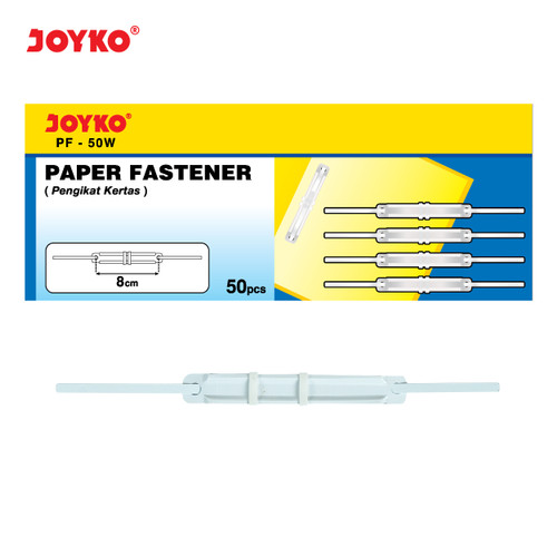 Paper Fastener Pengikat Kertas Joyko PF-50W White 1 Box 50 Pcs