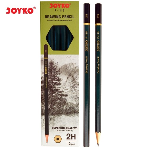 Drawing Pencil Pensil Menggambar Joyko P-118 2H 1 Box 12 Pcs