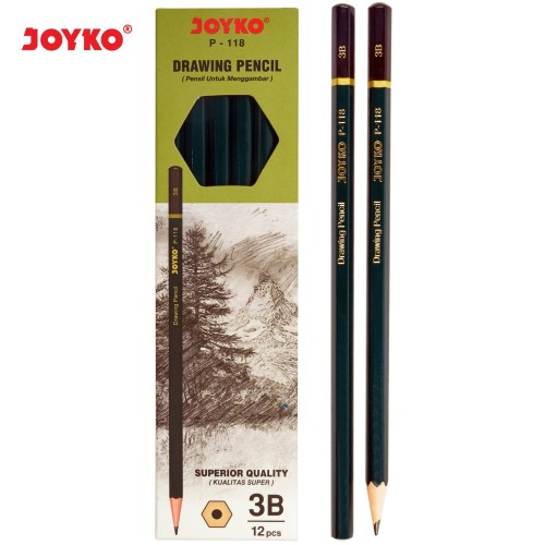 Drawing Pencil Pensil Menggambar Joyko P-118 3B 1 Box 12 Pcs