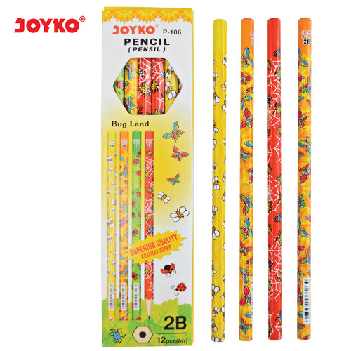 Pencil / Pensil Joyko P-106 / 2B / Bug Land / 1 BOX 12 PCS