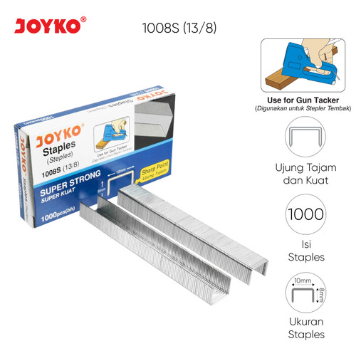 Staples / Isi Stapler / Gun Tacker Refill Joyko 1008S (13/8)