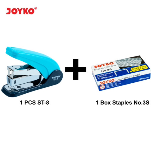 Stapler / Jepretan Joyko ST-8 + Staples / Refill Stapler Joyko No. 3S