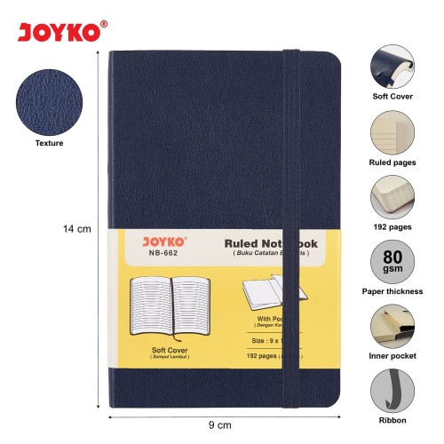 Ruled Notebook Diary Agenda Buku Catatan Bergaris Joyko NB-662 192 hal