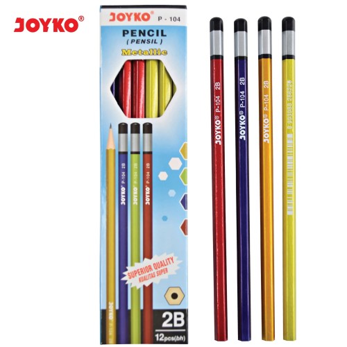 Pencil / Pensil Joyko P-104 / 2B / Metallic / 1 BOX 12 PCS