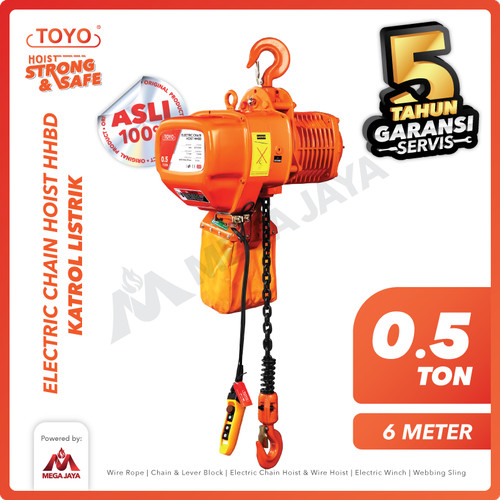 Electric Chain Hoist 0.5 Ton x 6 Meter HHBD Series TOYO