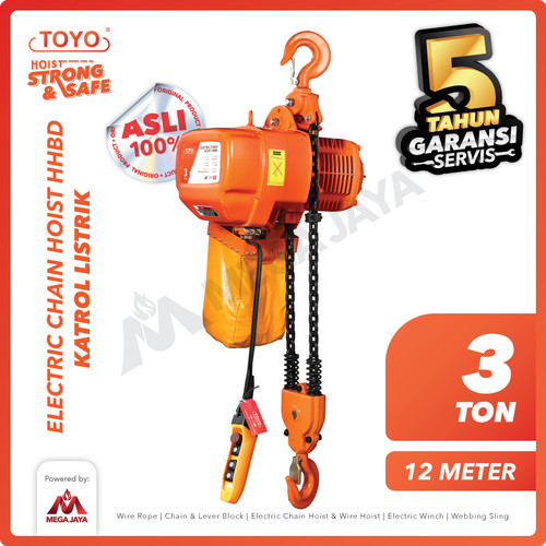 Electric Chain Hoist 3 Ton x 12 Meter HHBD Series TOYO