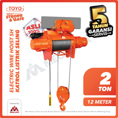 Electric Wire Rope Hoist 2 Ton x 12 Meter SH Series TOYO