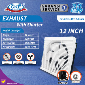 Wall Exhaust Fan 12 Inch Kipas Angin Hexos Dinding Ventilasi Dapur 12"