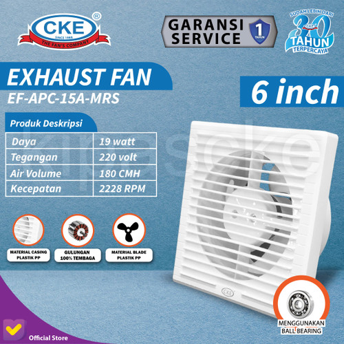 Exhaust Fan Mini Penghisap Udara 6 Inch Kipas Hexos Dinding Tembok