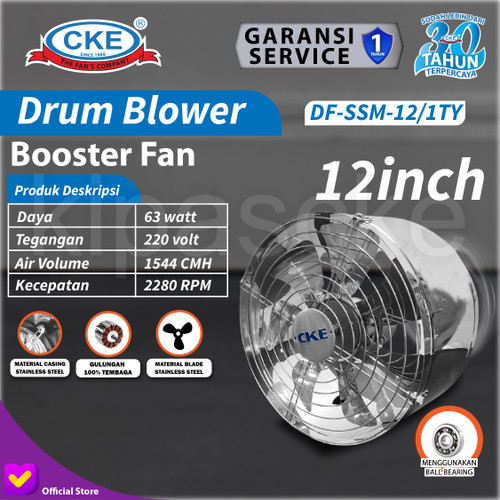 12" Inch Mini Inline Duct Fan Metal Stainless Air Booster Exhaust Fan