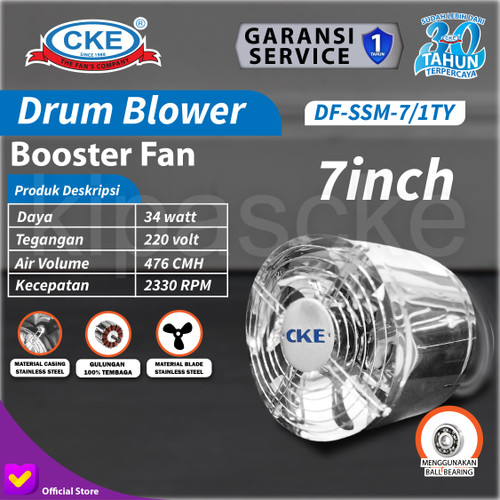 7" Inch Mini Inline Duct Fan Metal Stainless / Air Booster Exhaust Fan