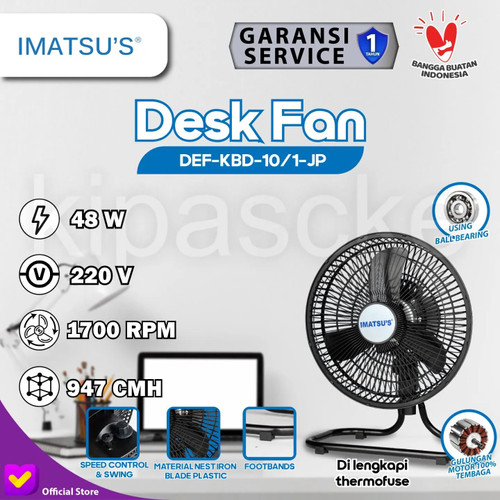 Kipas Angin Meja 10" Inch Desk Fan Kipas Angin Tornado