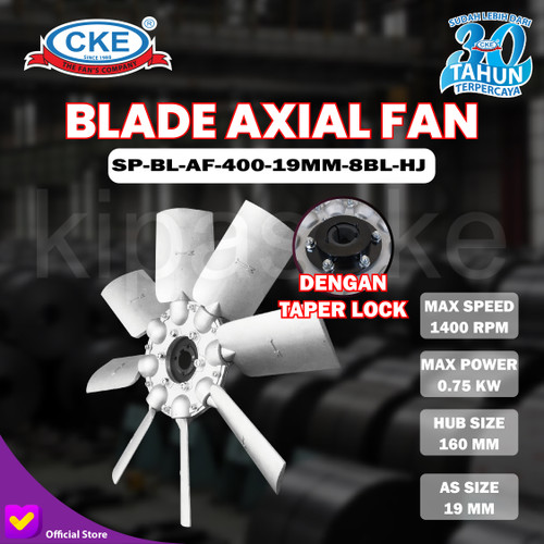 Baling / Blade Kipas Axial Fan 16" Inch With Taperlock as 19 / 24 mm