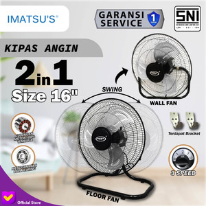 Kipas Angin Lantai Dinding 16 Inch 2in1 Floor Wall Fan Tornado 2 in 1