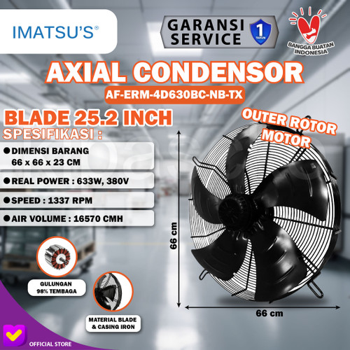 Axial Fan 25 Inch 380V Fan Condensor Fan Chiller Kipas Condenser 25"