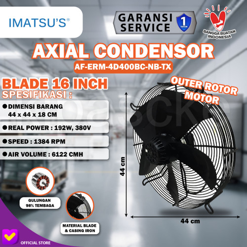 Axial Fan 16 Inch 380V Fan Condensor Fan Chiller Kipas Condenser 16”