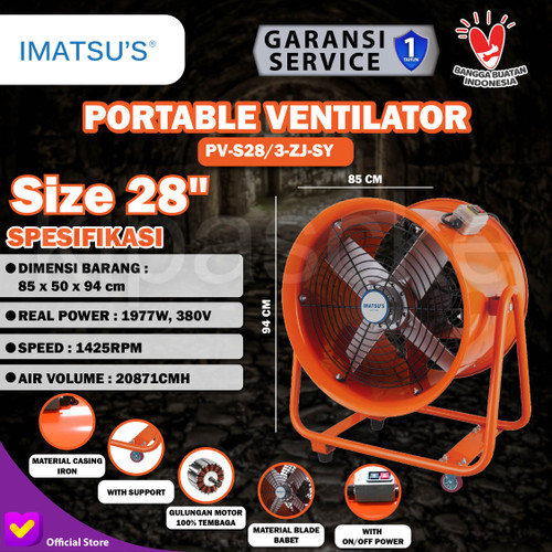 Portable Ventilator / Blower / Exhaust 28" Inch Kipas Drum Blower Fan