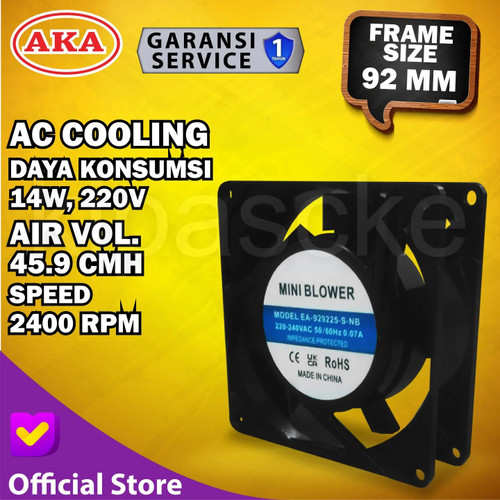 Cooling Fan Exhaust Fan Kipas Pendingin Panel AKA 220V AC 9cm 9 cm 9x9