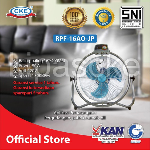 Kipas Angin Lantai 16" Inch Swing Kipas Angin Tornado Floor Fan Besi