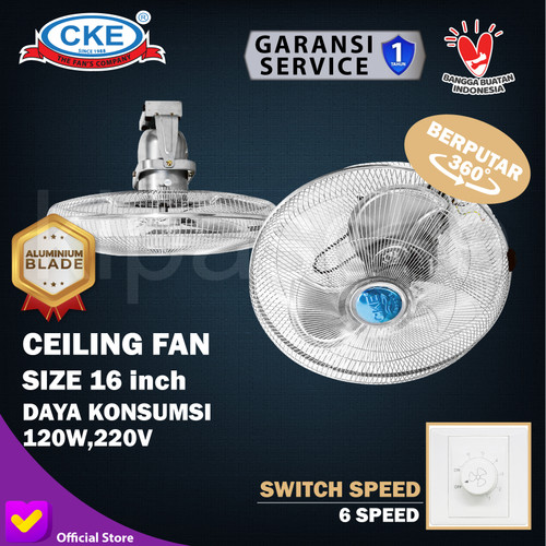 Kipas Angin Plafon Orbit / Autofan 16 Inch CKE Ceiling Orbit Fan 16"