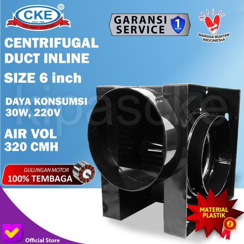 Exhaust Fan Mini Sirocco Sudut Tabung Industrial 6" Inline Duct