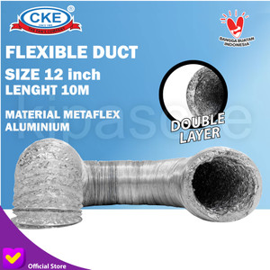 Aluminium Selang Flexible Ducting 12" Inch (30 CM) Double Layer - 10 M