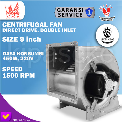 Centrifugal Blower AHU 9" 450W Bare Fan Centrifugal Double Inlet