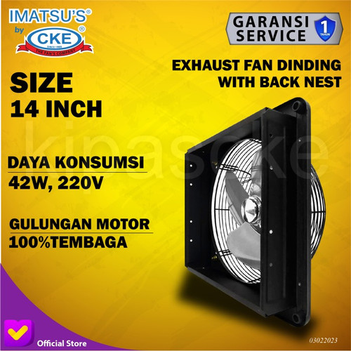 Exhaust Fan Dinding Tembok 14 Inch Besi Imatsu Kipas Rumah Industri