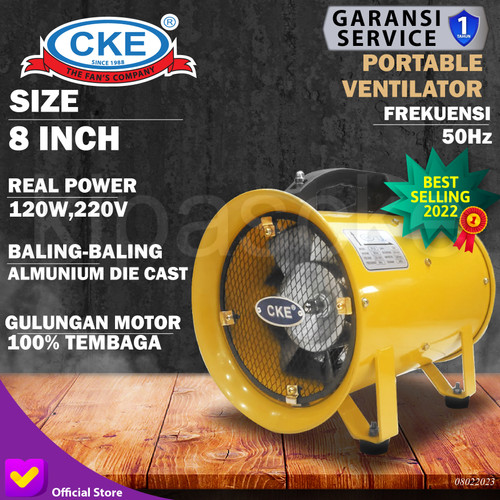 Portable Ventilator / Blower / Exhaust 8 Inch Kipas Blower Industri