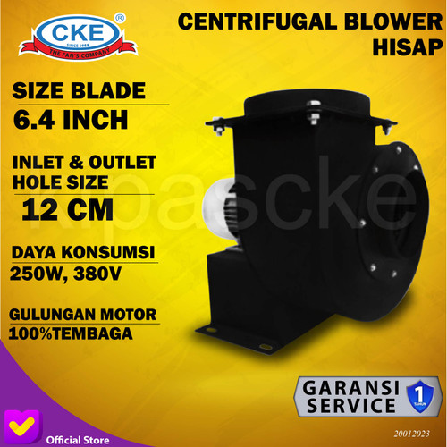 Mini Centrifugal Fan 250W 380V M160R CKE Blower Keong Hisap Dapur