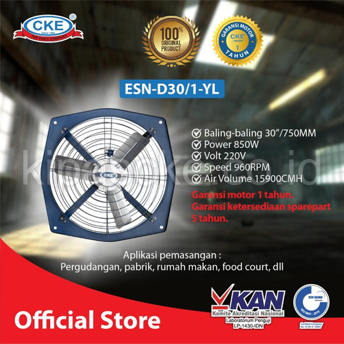 Exhaust Fan Dinding Tembok 30 Inch Besi Fan Industri CKE Garansi Resmi