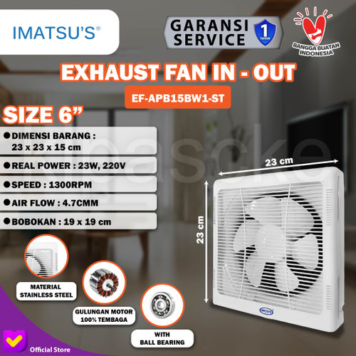 Exhaust Fan Dinding 6 Inch Wall Fan Hexos Dinding Hemat Listrik