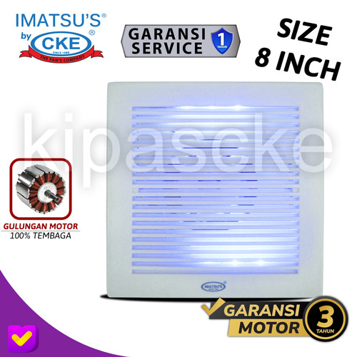 Exhaust Fan Led/ Lighning 8 Inch Kipas Angin Hexos Plafon Dak Lampu