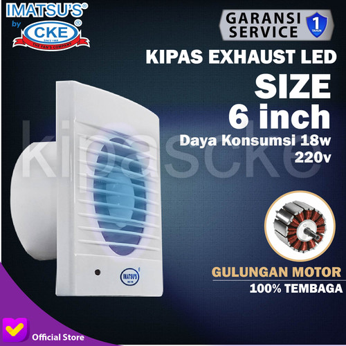 Exhaust Fan Penghisap Udara Wall Tembok 6 Inch Dengan Led