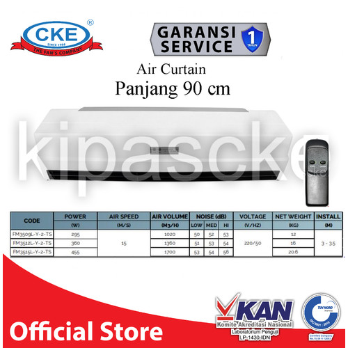 Air Curtain Tirai Udara 90 cm Dengan Remote Garansi 1 tahun