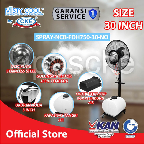 Kipas Angin Embun Air 30 Inches - 60 L Curved Blade Misty Fan