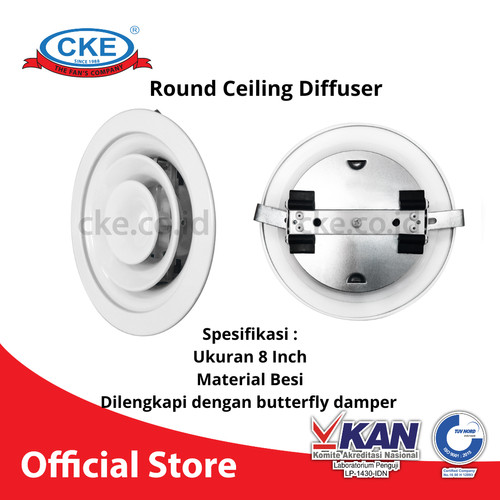[EZM.0100615] Round Difusser 8" Round Plafon Diffuser 8 Inch Besi