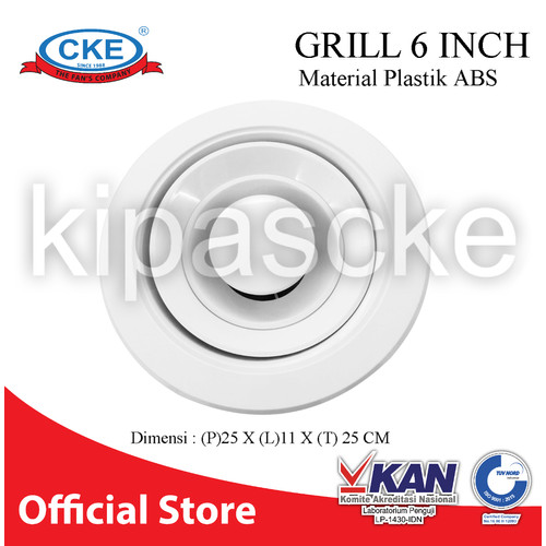 Grill  Round diffuser 6 inch Putih Grill Plafon AC Ducting