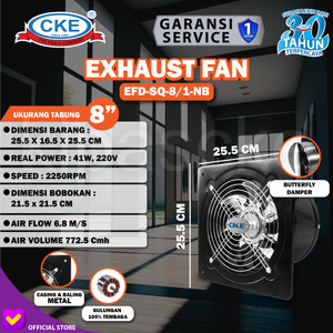 Hexos 8 Inch Wall Fan Duct Fan Exhaust Fan Exhaust Dinding