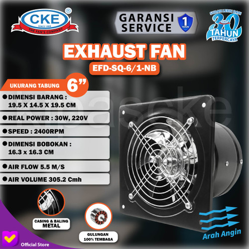 Exhaust fan Dinding 6 Inch Booster Fan Wall Duct Fan Kipas Booster