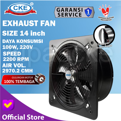 Hexos Dinding CKE 14 Inch Booster Fan Wall Duct Fan Kipas Booster