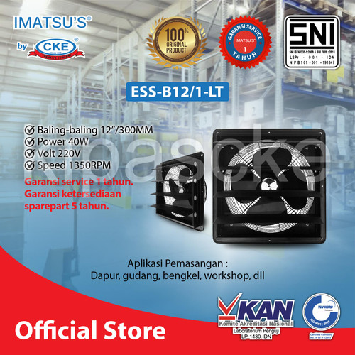 Imatsu Exhaust Fan Shutter ESS-B12/1-LT 12 Inch Exhaust Dinding