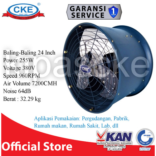 Drum Fan Extra Low Noise 24 Inch 380V Blower Tabung Axial Drum Fan